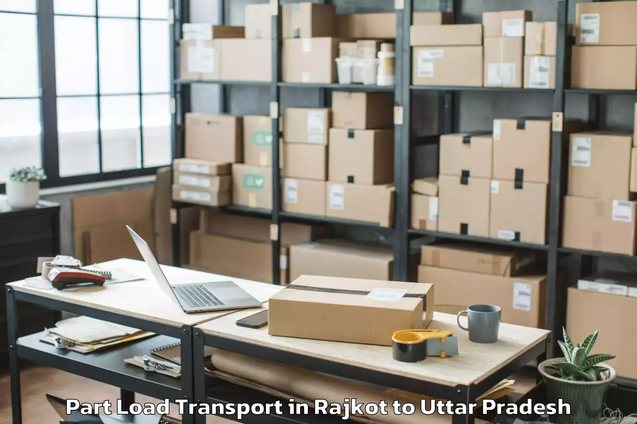 Hassle-Free Rajkot to Afzalgarh Part Load Transport